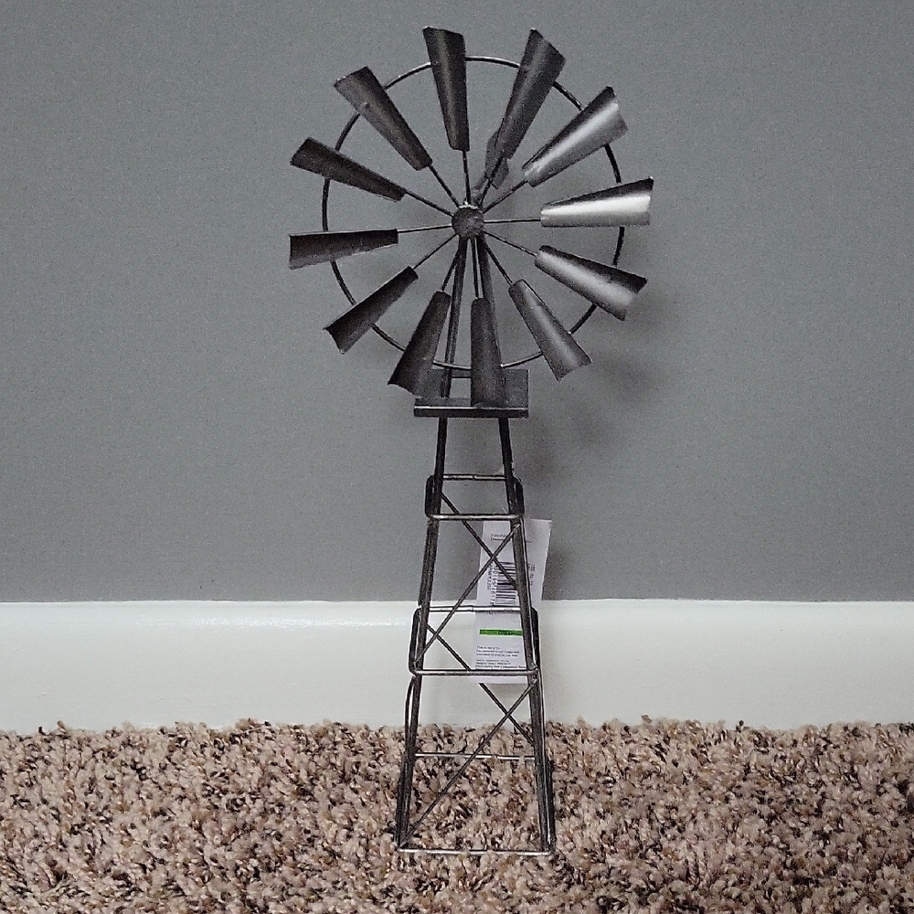 Metal Windmill Decor